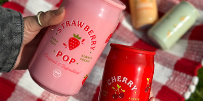 Soda pop candles: strawberry pop and cherry cola