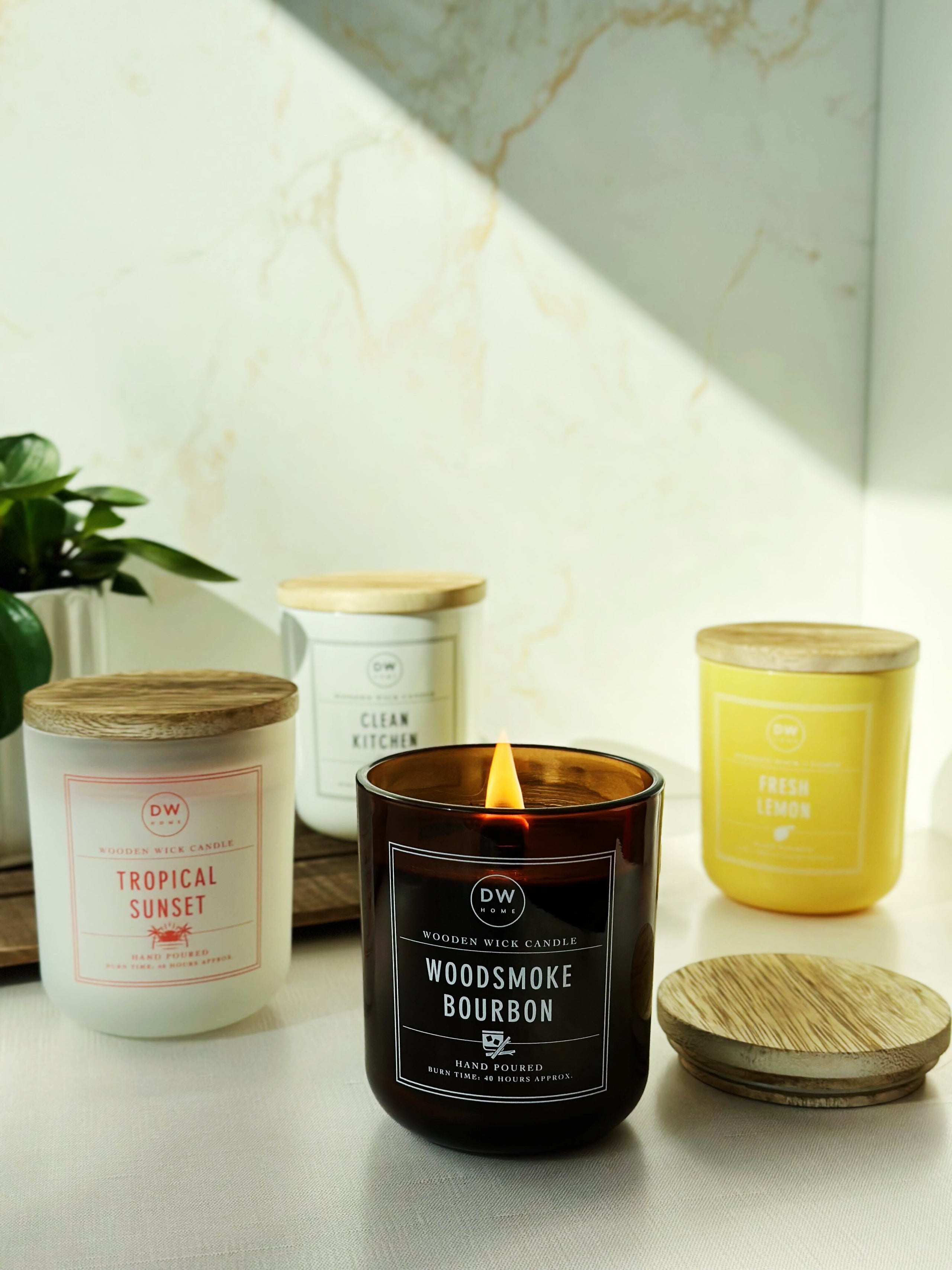 Wooden wick candles