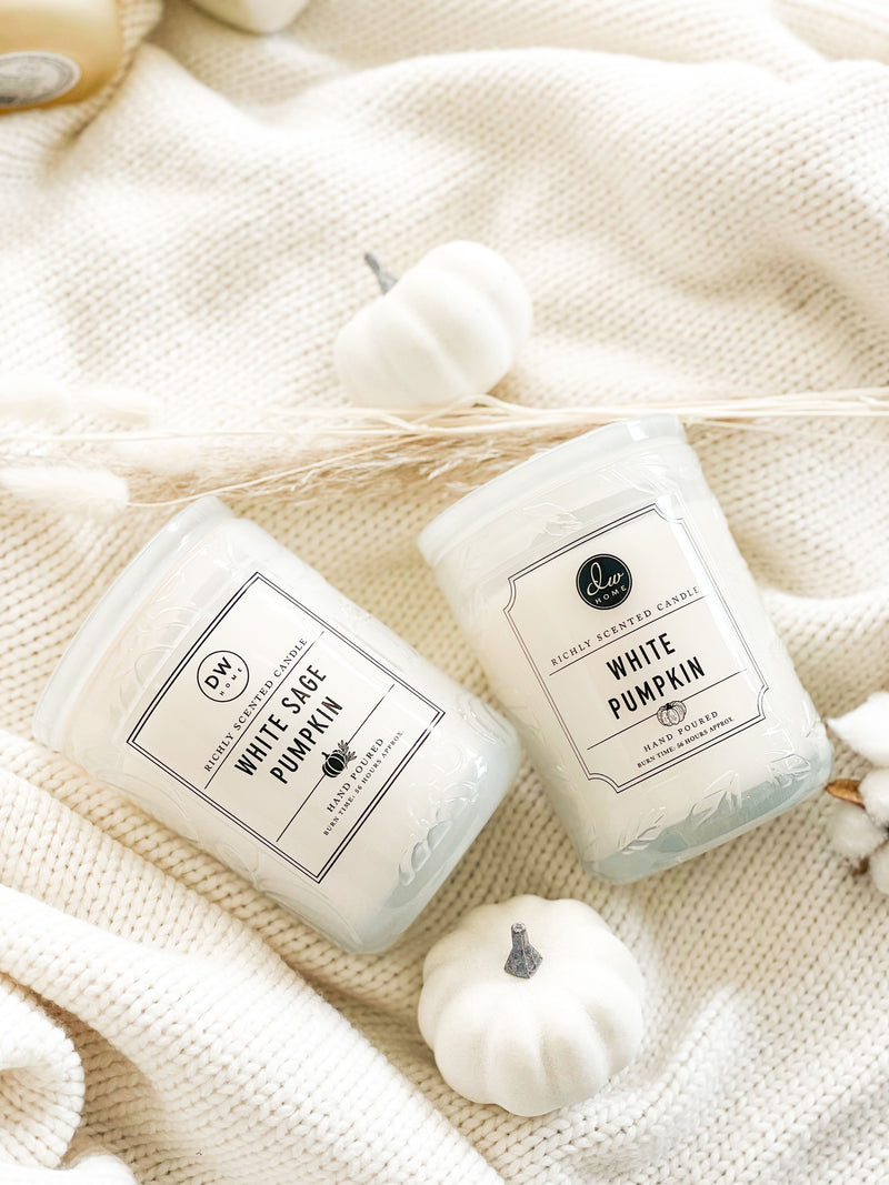 White Pumpkin Candle Double Wick