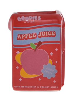 Red, ceramic apple juice box candle