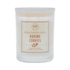 White Baking Cookies candle with burnt orange signature label.
