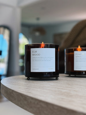 Elm Wood Candle Wooden Wick