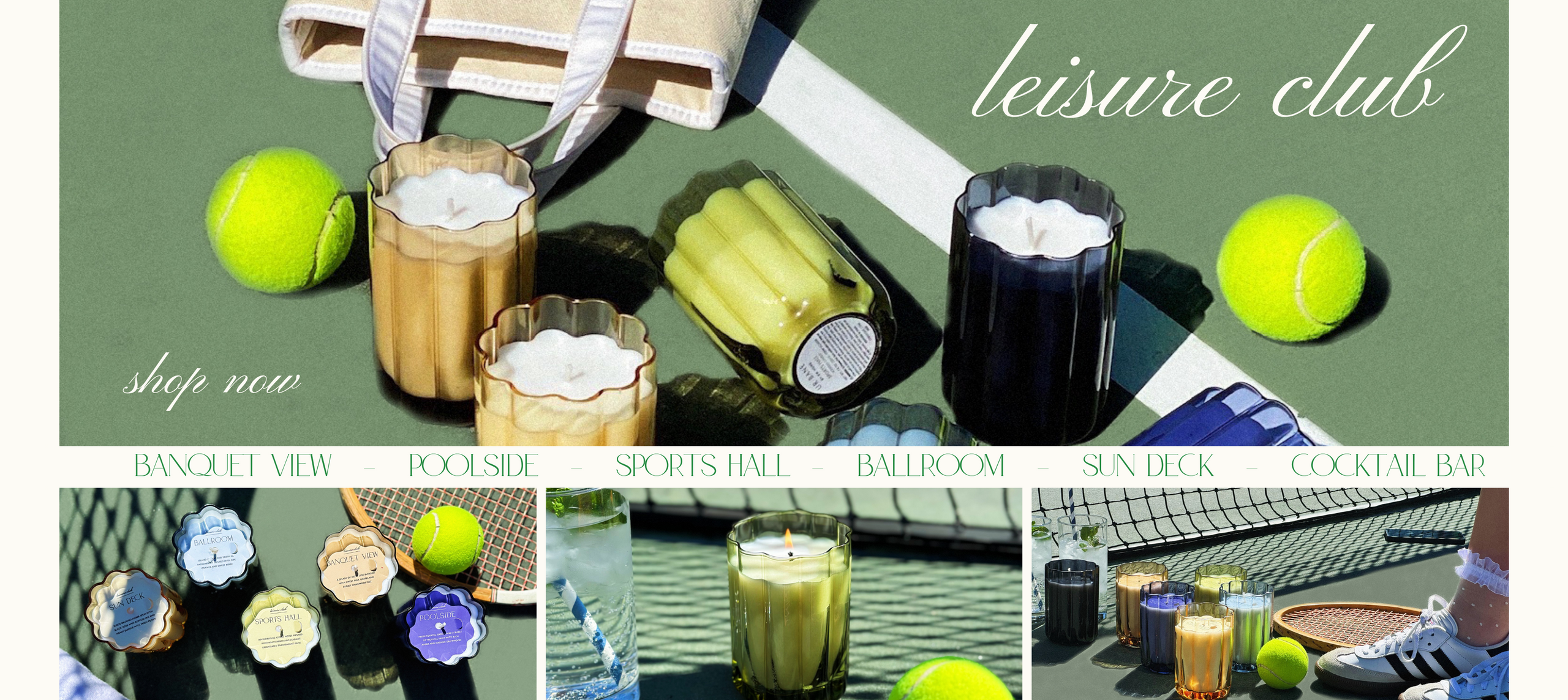 Leisure Club banner image. Country club tennis court