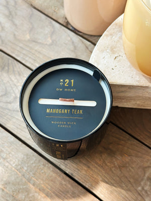 Mahogany Teak Wooden Wick Candle