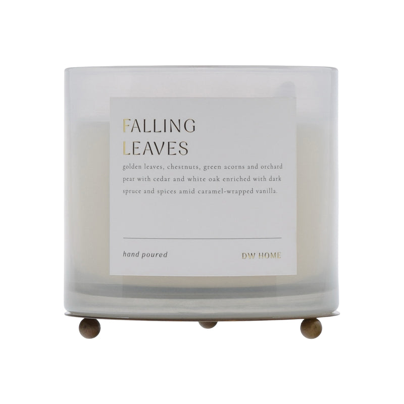 Candle with a label on a white background