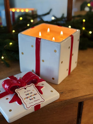 Sweet Peppermint Bark Ceramic Four Wick Candle