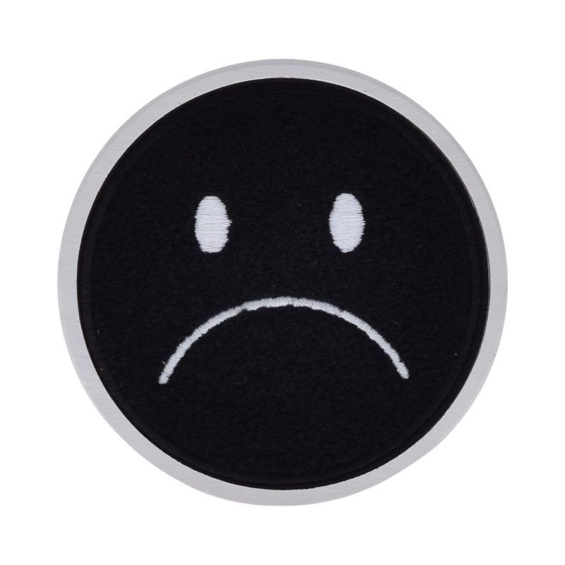 Goodies, not today wooden candle lid with sad face, rug design