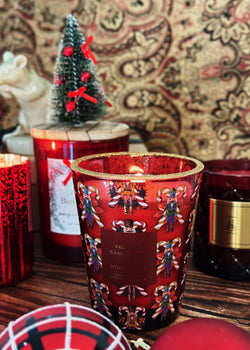 Frosted Candy Cane Candle Single Wick