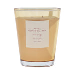 Vase jar candle with 'Apple Honey Butter' label on a white background