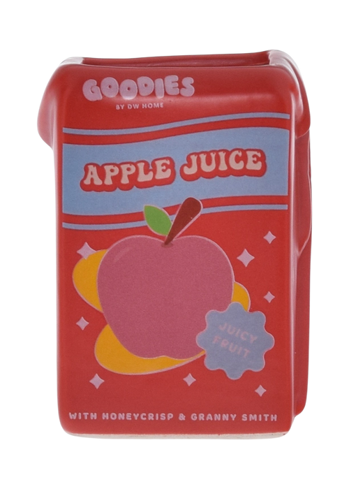 Red, ceramic apple juice box candle