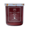 Red candle with 'DW Home' branding and 'Apple Pie' scent on a white background