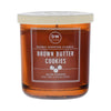 Brown butter cookies-scented candle with DW Home label on a white background