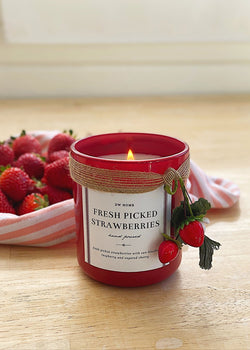 Fresh Picked Strawberries Candle SIngle Wick