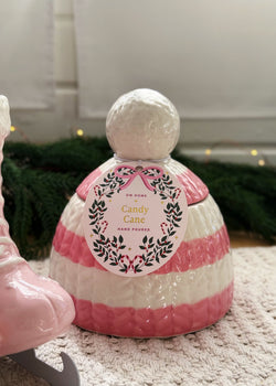Candy Cane Ceramic Single Wick Candle