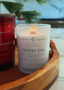 Frosted Pine Candle Wooden Wick