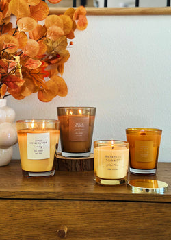 Golden Leaves Candle Wooden Wick