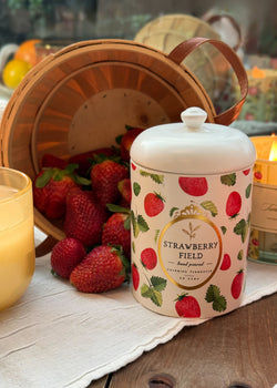 Strawberry Field Single Wick Ceramic Candle