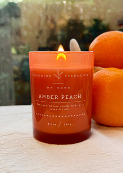 Amber Peach Wooden Wick Candle