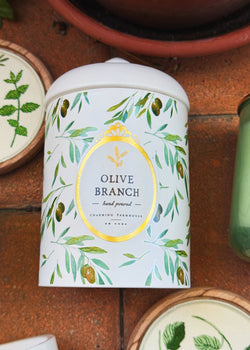Olive Branch  Single Wick Ceramic Candle