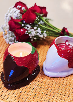 White Chocolate Strawberry Candle Single Wick