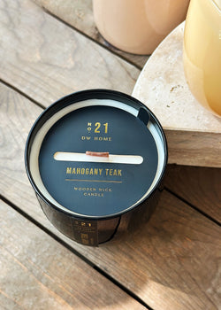 Mahogany Teak Wooden Wick Candle