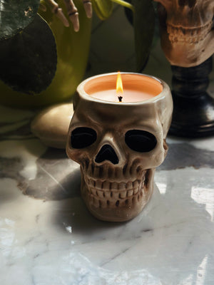 Funny Bone | Ceramic Skull Candle Single Wick