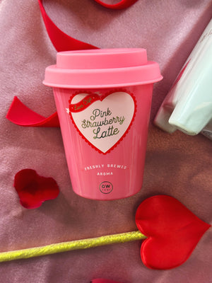 Pink Strawberry Latte Candle Single Wick