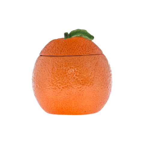 Goodies, ceramic  orange fruit candle with lid