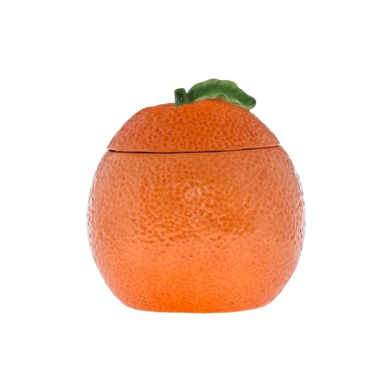 Goodies, ceramic  orange fruit candle with lid