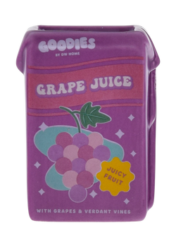 Purple, ceramic grape juice box candle