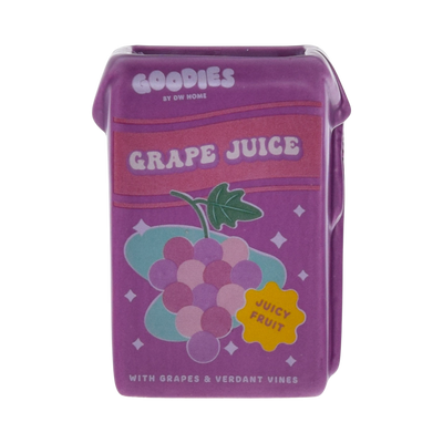 Purple, ceramic grape juice box candle