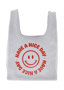 Goodies ceramic bag with have a nice day, smiley face design