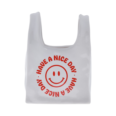 Goodies ceramic bag with have a nice day, smiley face design