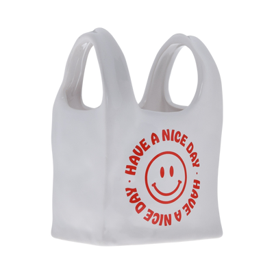 Goodies ceramic bag with have a nice day, smiley face design