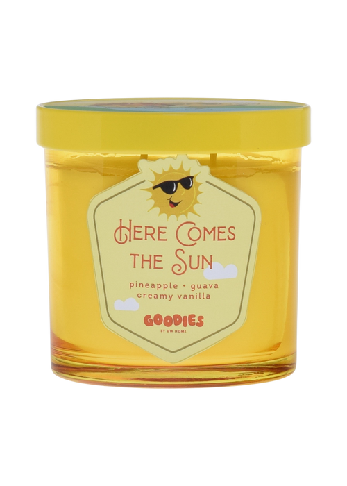 Goodies, yellow, here comes the sun candle