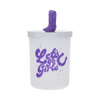 Goodies, let's go girls candle with metal lid and purple cowboy boot knob accent