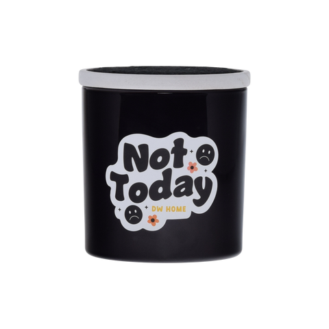 Goodies, black not today candle with sad face design