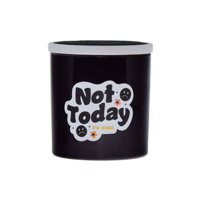 Goodies, black not today candle with sad face design