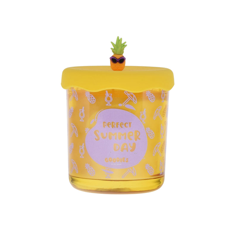 Goodies, yellow, Perfect summer days candle with silicone lid and knob accent