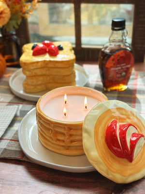 Apple Cinnamon Pancakes Ceramic Candle 4-Wick