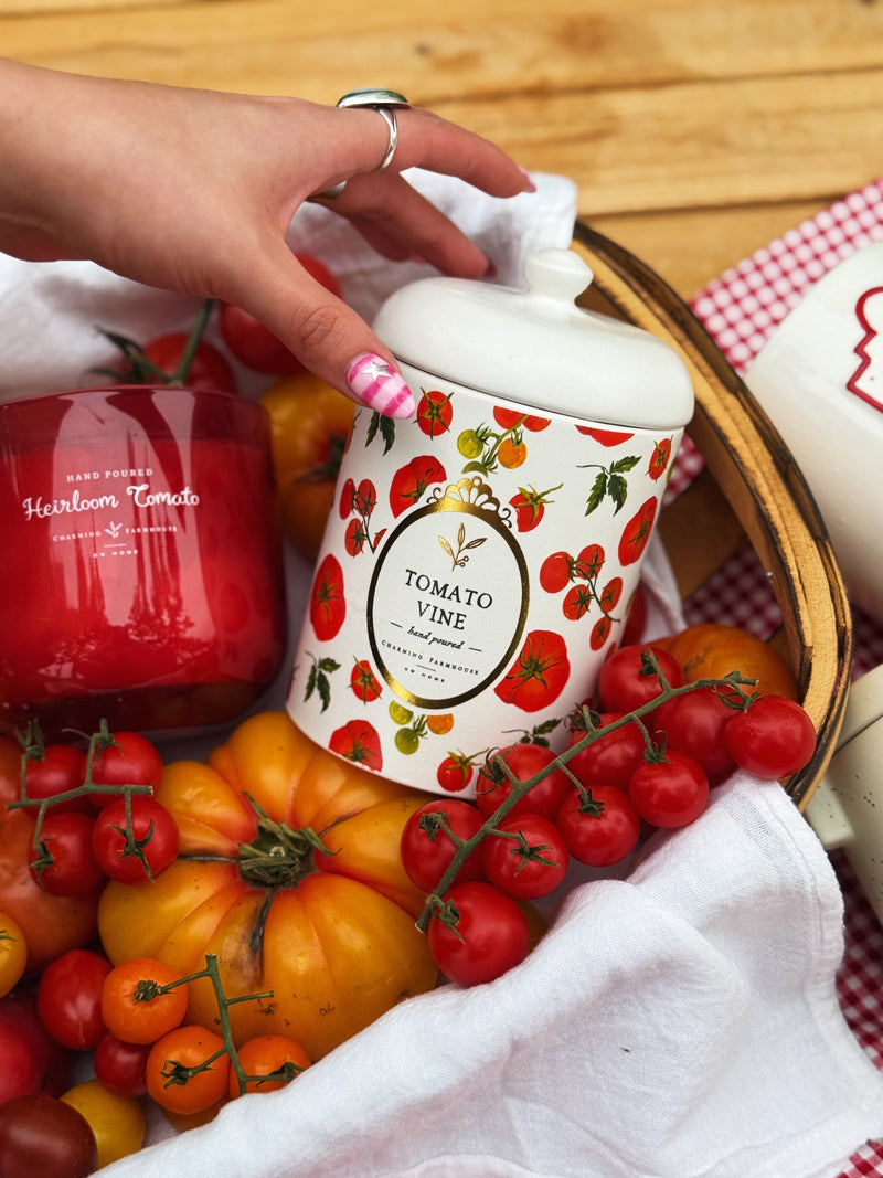 Tomato Vine Ceramic Single Wick Candle