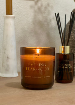 Evening Teakwood Candle Single Wick