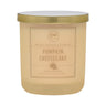 Gold candle jar with 'Pumpkin Cheesecake' label on a white background