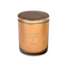 Candle jar labeled 'Pumpkin & Spice' by Ur-Bane on a metallic orange chrome background