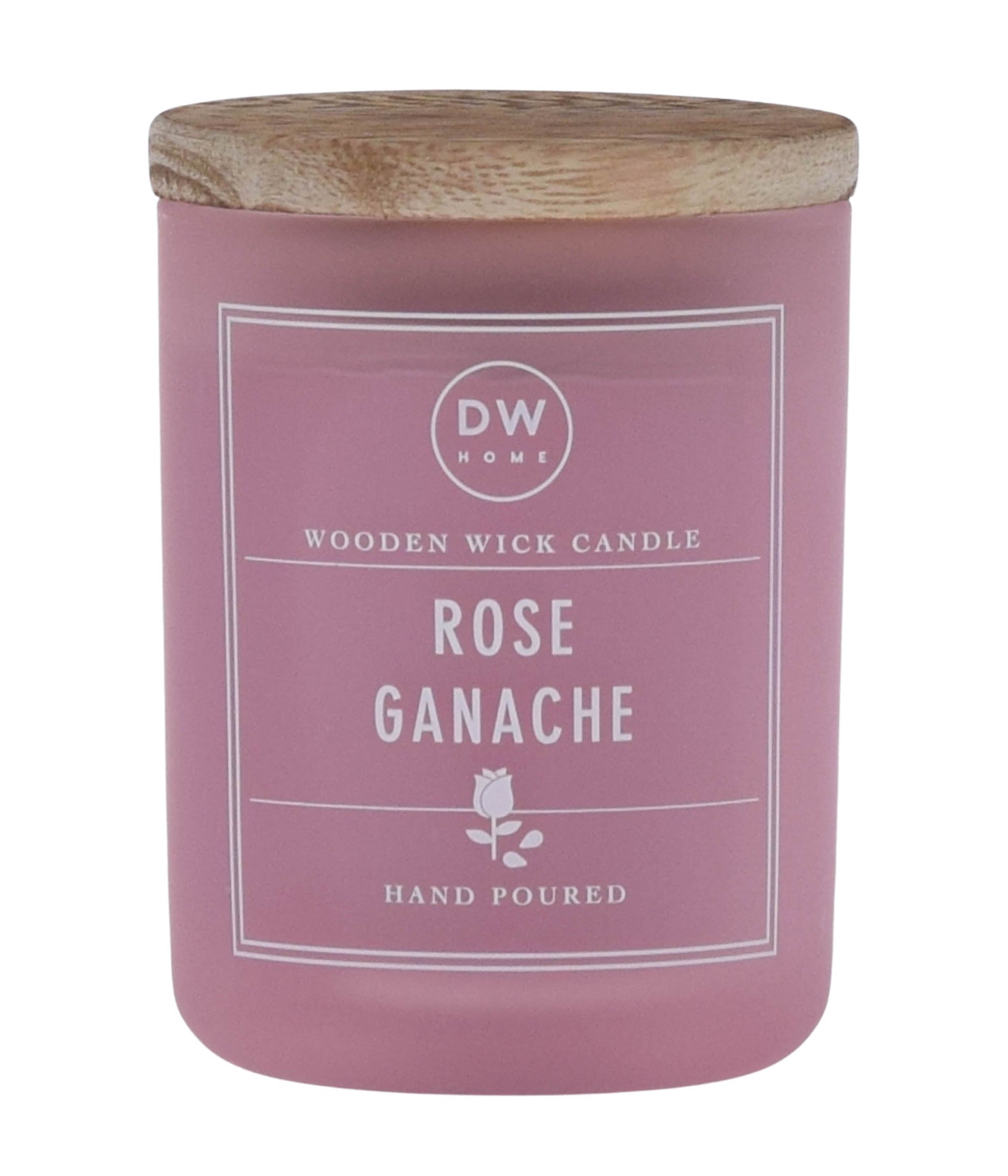 Rose Ganache Wooden Wick Candle Mini DW Home Candles