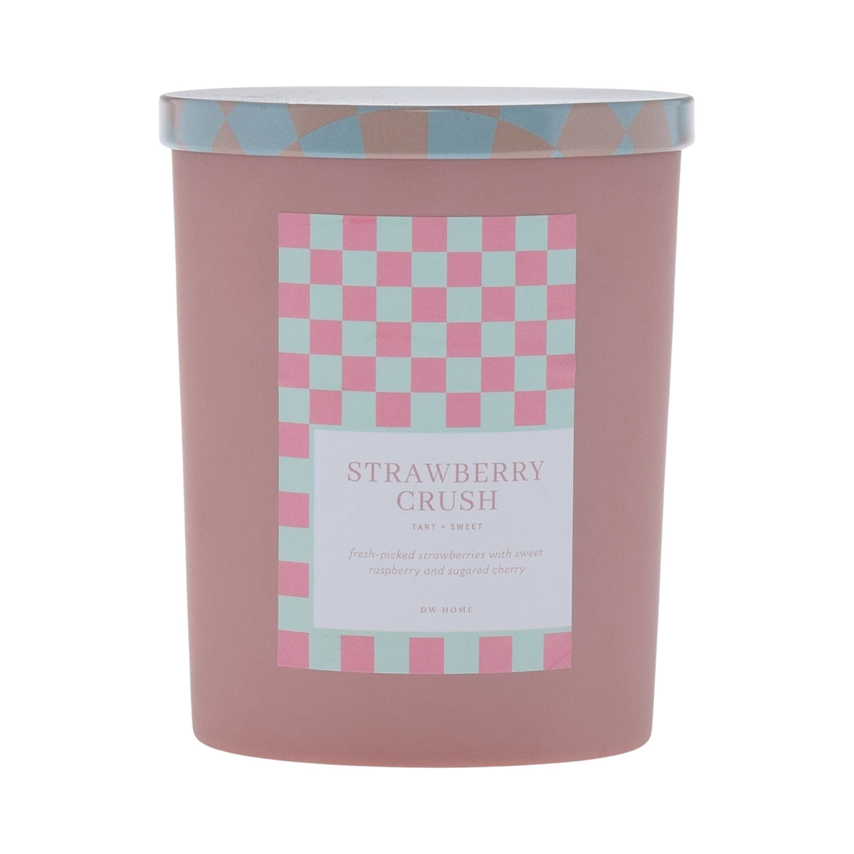 Scented candle with a Strawberry Crush fragrance from DW Home.