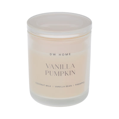 White Vanilla Pumpkin candle by DW Home on a white background