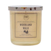 Candle with 'Woodland Walk' label on a white background