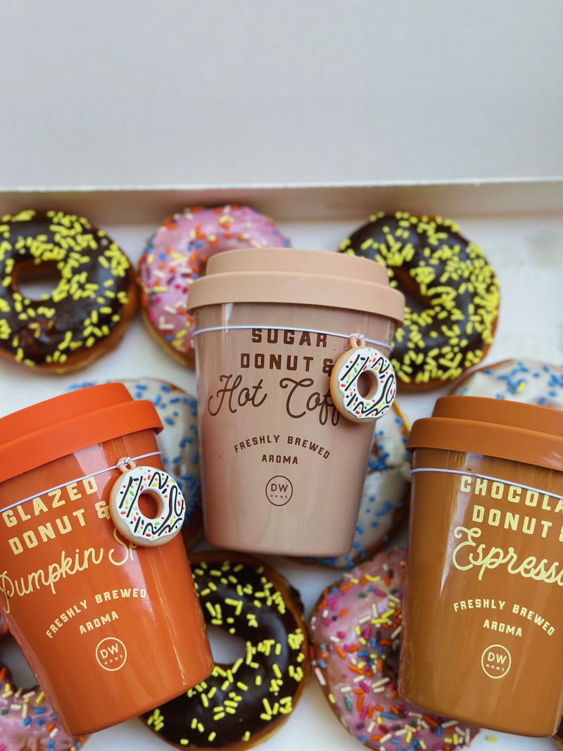 Sugar Donut & Hot Coffee Candle Single Wick