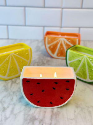 Sweet Watermelon Ceramic Candle Double Wick